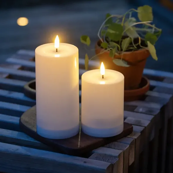 Aurinkokennokynttilä valkoinen 12,5 cm