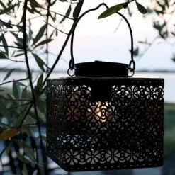 Aurinkokennovalaisin LED antiikkikupari 14cm