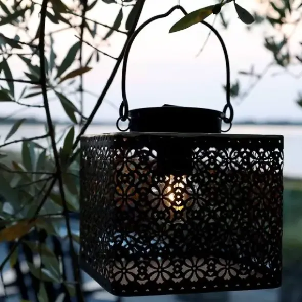 Aurinkokennovalaisin LED antiikkikupari 14cm