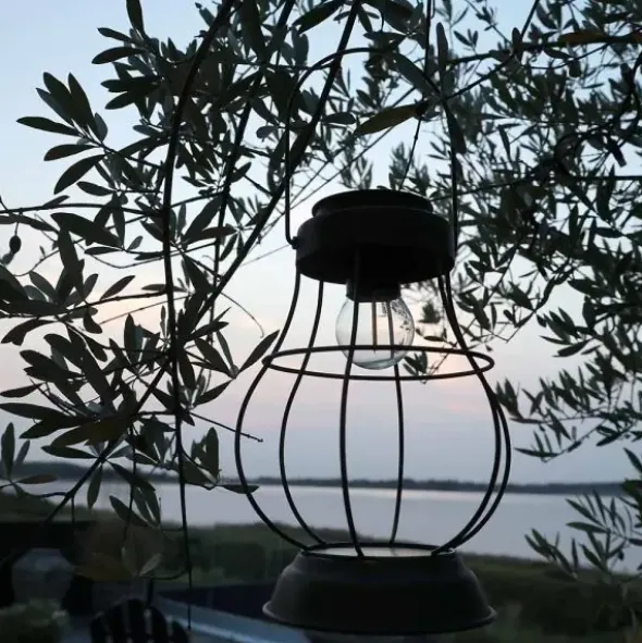 Aurinkokennovalaisin LED antiikkisinkki 22cm