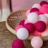 Cotton Ball valosarja pinkki 20-palloa