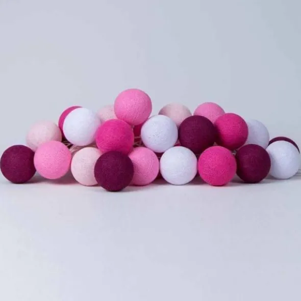 Cotton Ball valosarja pinkki 35-palloa