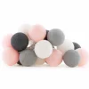 Cotton Ball valosarja pinkkiharmaa 20-palloa
