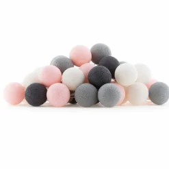 Cotton Ball valosarja pinkkiharmaa 35-palloa