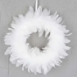 Höyhenkranssi 20 cm valkoinen
