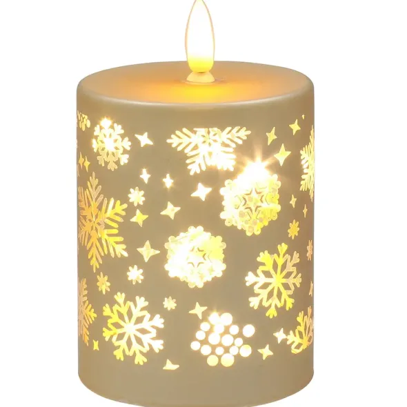 Jouluinen LED-kynttilä Lumihiutaleet