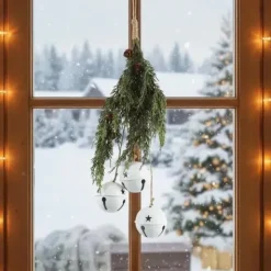 Jouluiset isot kulkuset valkoinen 66 cm