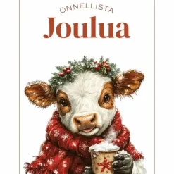 Joulukortti Lehmän onnellinen joulu