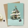 Joulukortti 2-osainen Christmas Tree Penguins