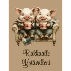 Joulukortti Possuystävykset
