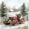 Joulukortti Vintage Traktori