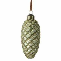 Joulukuusenkoriste Käpy lasia 10cm vihreä