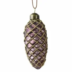Joulukuusenkoriste Käpy lasia 10cm violetti