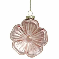 Joulukuusenkoriste Kukka lasia 8,5 cm roosa