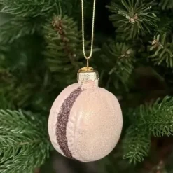 Joulukuusenkoriste Macaron lasia kerma