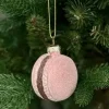 Joulukuusenkoriste Macaron lasia roosa