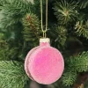 Joulukuusenkoriste Macaron lasia tumma pinkki