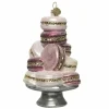 Joulukuusenkoriste Macaron-leivokset tarjottimella 13 cm