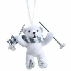Joulukuusenkoriste Nalle hiihtämässä 10 cm