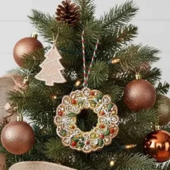 Joulukuusenkoriste Piparkakkukranssi 7 cm