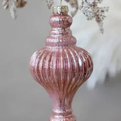 Joulukuusenkoriste Valtikka lasia 14,5 cm roosa