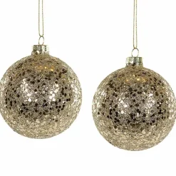Joulupallo Disco kulta 8 cm