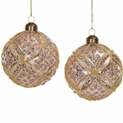Joulupallo Glamour roosa 8 cm