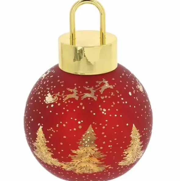 Joulupallokoriste led-valolla lasia 16 cm