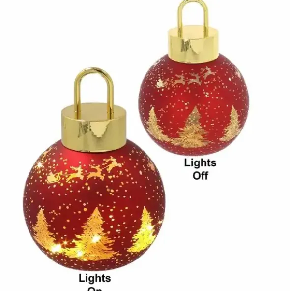 Joulupallokoriste led-valolla lasia 16 cm