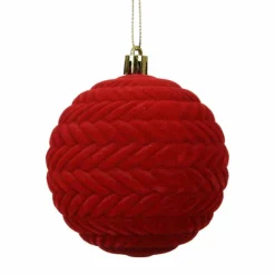 Joulupallo Kudottu 8 cm punainen