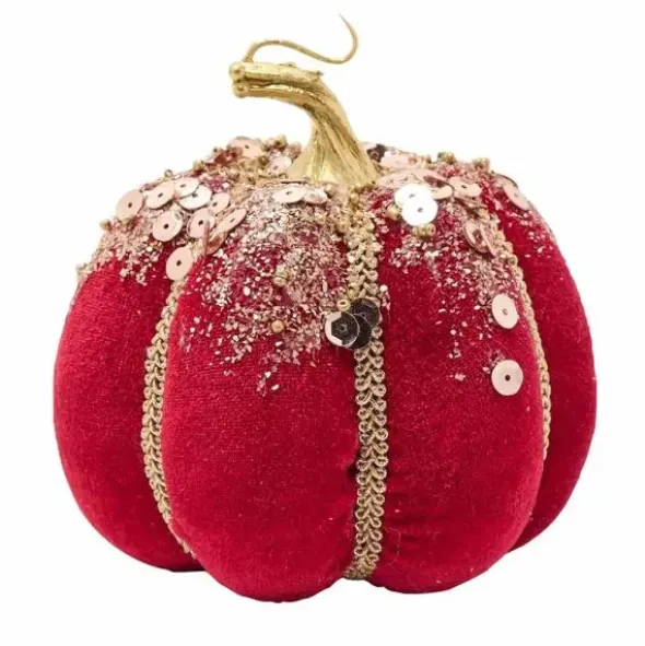 Koristekurpitsa 11 cm punainen sametti