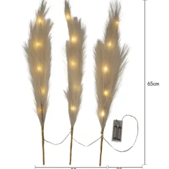 Koristeoksa höyhenillä 60 cm luonnonvalkoinen 3 kpl