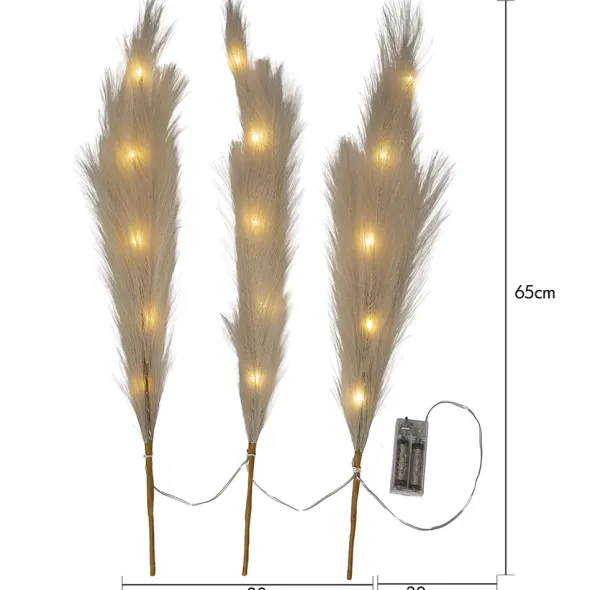 Koristeoksa höyhenillä 60 cm luonnonvalkoinen 3 kpl
