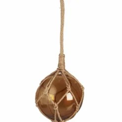 Lasipallo juuttinarussa iso ruskea