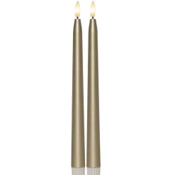 LED-antiikkikynttilä 2 kpl kulta 28,5cm