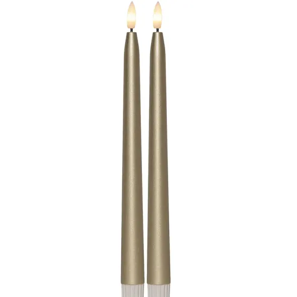 LED-antiikkikynttilä 2 kpl kulta 28,5cm