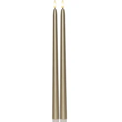 LED-antiikkikynttilä 2 kpl kulta 39cm