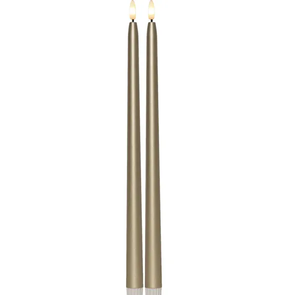 LED-antiikkikynttilä 2 kpl kulta 39cm