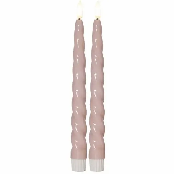 LED-antiikkikynttilä 2 kpl roosa