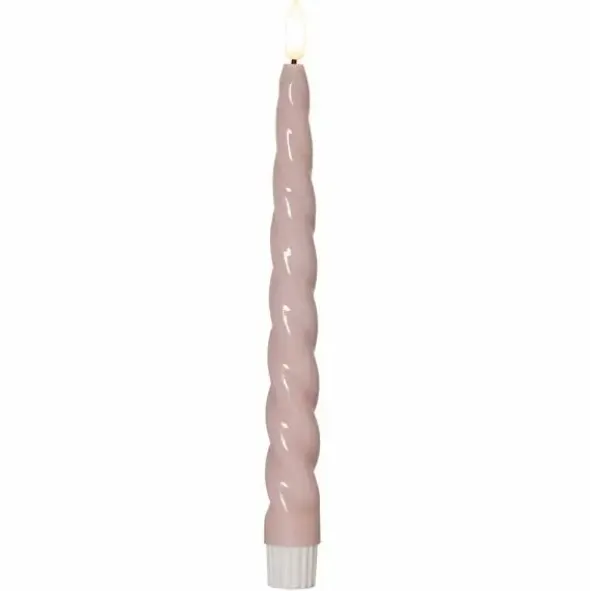 LED-antiikkikynttilä 2 kpl roosa