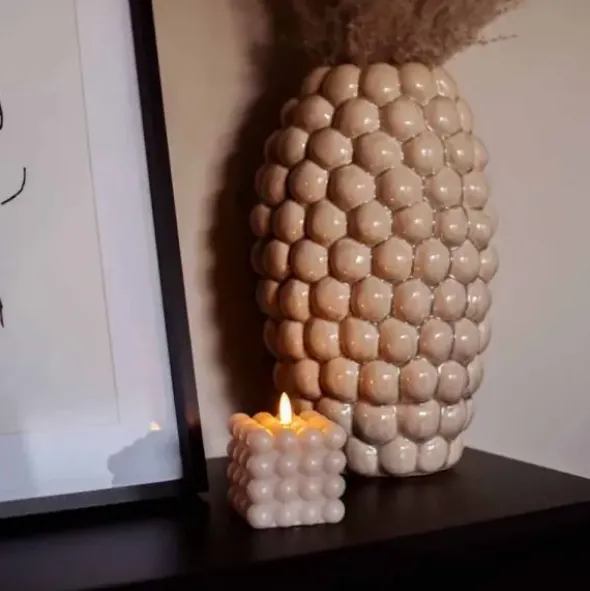 LED-Kuplakynttilä 9,5 cm beige