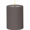 LED-kynttilä Softis ruskeanharmaa 12,5 cm