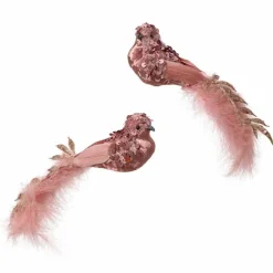Lintukoriste klipsillä roosa 20 cm