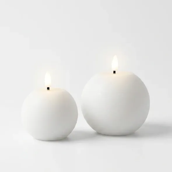 Pallokynttilä LED valkoinen 9 cm