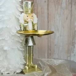 Pähkinänsärkijä tarjottimella kulta 35 cm