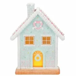 Piparkakkutalo led-valolla 22 cm minttu