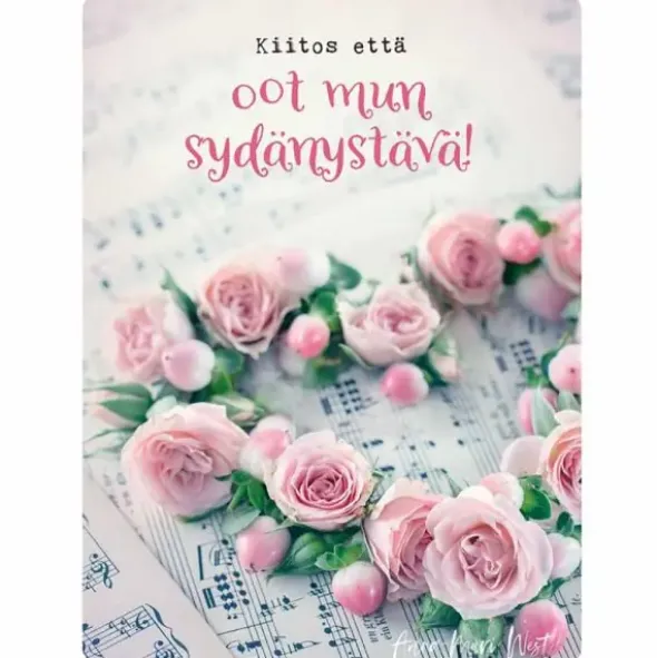 Postikortti Oot mun sydänystävä!