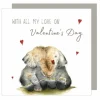 Postikortti 2-osainen Norsuhalaus Valentines Day