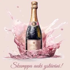 Postikortti Skumppa auki ystäväni!