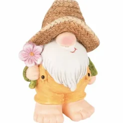 Puutarhakoriste Tonttu olkihatussa 12 cm